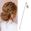 4 Pcs Alloy Love Pendant Hair Sticks Valentine's Day Birthday Hair Decoration Hair Updo Accessories MGPFERD