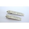 Generic 1.75 or 2.25 inch silver metal filigree alligator hair claw clip clamp fine hair (Size: 1.75)