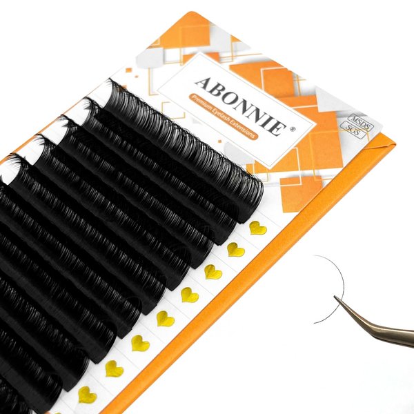 ABONNIE Classic Lash Extensions, Premium Cashmere Individual Lash Extensions, 0.03 Thickness C Curl Lash Extensions, 18mm Lash Tray, Semi Permanent Eyelashes, Professional Salon Use(0.03-C, 18mm)