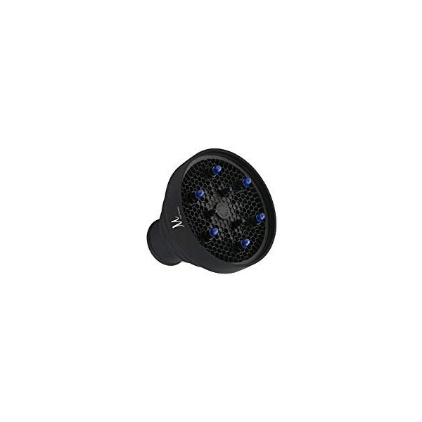 M Hair Designs Collapsible Silicone Diffuser for Hair Dryer Nozzle 1.6-1.8 inch Diameter | Hair Dryer Attachment for Curly and Wavy Hair (Black)