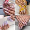 Clear Coffin Nails Tips - INFELING for Acrylic Nails Professional, 500pcs Half Cover Ballerina False Fake French Nail Tips with Box for Nail Salons Home, 10 Sizes