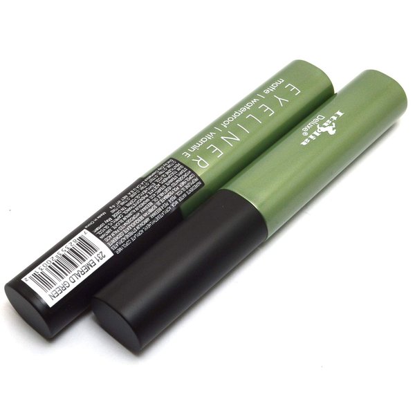 Italia-Deluxe Makeup 2pcs of Classic Liquid Eyeliner 231 Matte Emerald Green Eye Liner Vitamin E + ZipBag
