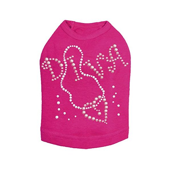 Diva with Necklace Dog Shirt L FUCHSIA