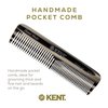 Kent OT 4.5 Inch Small Graphite Double Tooth Hair Pocket Comb, Fine/Wide Tooth Comb For Grooming Styling Hair, Beard and Mustache, for Men, Women and Kids. Saw Cut Hand Polished. Handmade in England