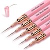 5Pcs Nail Art Liner Brushes,Liner Brush For Nails Gel,Fine Line Nail Art Brush,Nail Art Striping Brushes,Painting Art Design Pen For Long Lines, Thin Details, Fine Drawing Sizes 5/9/13/20/25mm