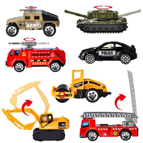 JOYIN 28 Packs Valentines Day Cards with DieCast City Vehicles Toys for Kids Valentine Party Favor, Classroom Exchange Prize and Gifts for Boys, Valentine’s Greeting Cards