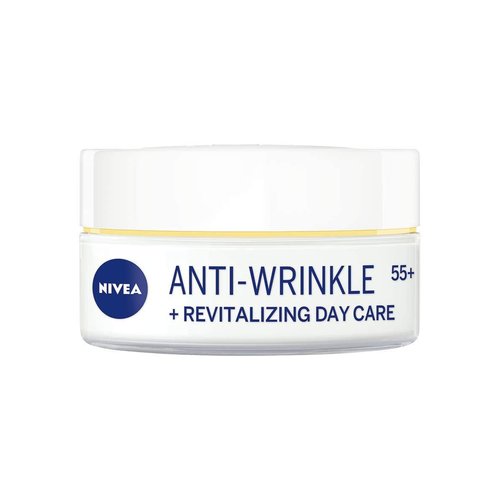 Nivea Anti-wrinkle + revitalizing day care face cream anti-aging 55+ with argan oil, calcium and UV filters 50 ml / 1.69 oz