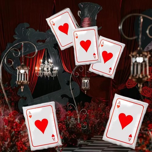 10 PCS Poker Party Aluminum Film Balloon，Poker Casino Night ，Las Vegas Casino Birthday Balloons Casino Poker Party Supplies ，Casino Birthday Casino Poker Party，Halloween Christmas Decorations