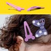 Hair Clips, 2 Pairs of Bow Shape Cartoon Design Hair Accessories for Girls Snap Hair Clips Party Bowknot Children's Gift 4 Pieces (Purple) by TANLOMY