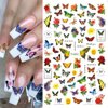 8 Sheets Blue Butterfly Nail Art Stickers Decals JMEOWIO Self Adhesive Pegatinas Uñas Blue Black Gold Butterfly Spring Summer Design Manicure Tips Nail Decoration for Women Girls