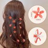 CUBACO Red Flower Clips for Women, 30pcs Mini Hair Clips Small Flower Hair clips for Girls Cute Flower Clips Crystal Hair Clips, Girls Tiny Hair ClipsRed Flower Hair Accessories