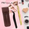 Lash Applicator Tool Lash Tweezers 1 Lash Applicator for Lash Clusters Plus 1 Upgraded Eyebrow Tweezers DIY Eyelash Extension Tweezers Kit Eyelash Applicator Tool (2 pcs)