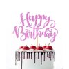 Naicaek Handmade Glitter Happy Birthday Cake Topper,Birthday Party Cake Decorations, Anniversary/Birthday Party Decoration Supplies (Purple)