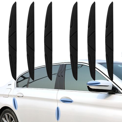 HONSCZEC Brands Hosawtek Car Door Edge Guards,6-Piece Set Streamlined Rubber Bumpers for All Vehicles - Easy to Install Using Highly Adhesive Backing - Protects Against Impacts and Scratches