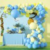 Soonlyn Blue Party Latex Balloons 130 Pcs Baby Blue and Yellow Balloons Garland Arch Kit for Baby Shower Boy Birthday Decorations 18 In 10 In 5 In