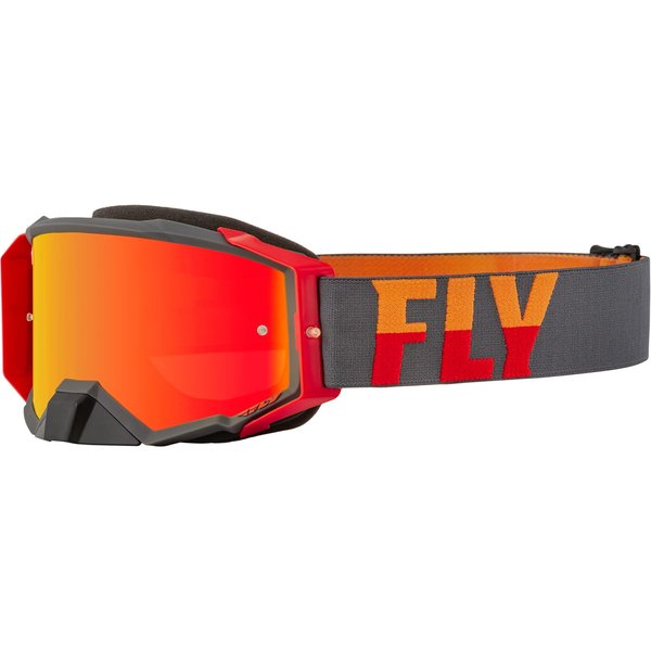Fly Racing 2022 Zone Pro Goggles (Grey/Red W/Red Mirror/Amber Lens)