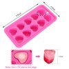 Heart Shaped Silicone Pink Ice Cube Trays, For DIY love Heart Ice Cubes, Chocolate, Candy, Easy Release Heart Ice Cube Mold for Cocktails,Whiskey, Drinks, BPA Free and Dishwasher Safe(2pcs, Pink)