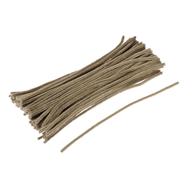 MECCANIXITY Pipe Cleaners Chenille Stems 30cm/12 Inch for DIY Art Creative Crafts Decorations, Light Brown Pack of 200