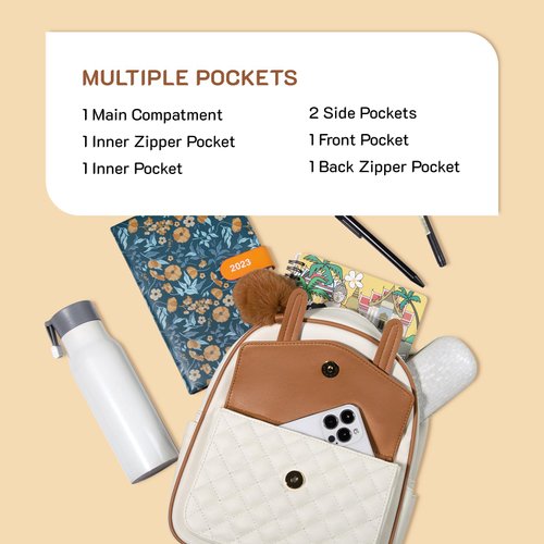 Missnine Mini Backpack for Women Cute Small Backpack Purse With Pompom PU Leather Bookbag Small Casual Daypacks For Ladies