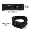 CAKURE Sequins Headbands Criss Cross Hairbands Stretchy Head Bands African Head Wrap Breathable Fabric Head Bands Hair Accessories for Women and Girls Pack of 1 (Black)