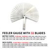 2 Pack Feeler Gauge with 32/26 Blades and 1 Pack Offset Feeler Gauge with 16 Blades - Stainless Steel Feeler Gauge Dual Marked Metric and Imperial Gap Measuring Tool for Automotive Repair