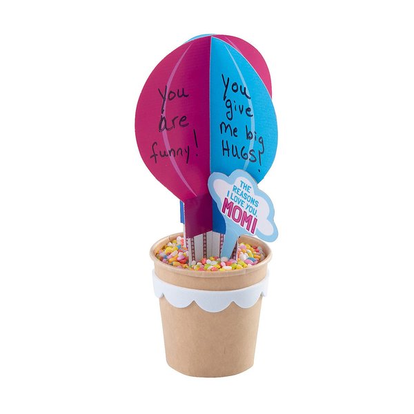 3D Hot Air Balloon Why I Love Mom Craft Kit, Makes 12