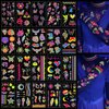 Glow In The Dark Party Supplies -182 Styles Neon Body Paint Accessories Blacklight Temporary Tattoo For Kids Fluorescent Face Fake tattoos Fiesta Rave Festival Decorations,20Sheet - TATUWST