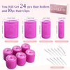 EHBELIF Jumbo Hair Rollers Set with Clips 34Pcs Rollers Hair Curlers Blowout Look Hair Roller (Rose Red)