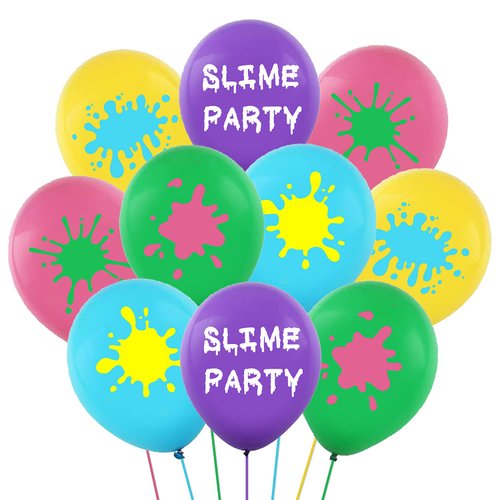 50PCS Slime Latex Balloons -Slime Themed Party Supplies Decorations Art Baby Shower Birthday Party Favors