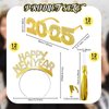 Fabbay 36 Pcs 2025 New Years Eve Party Supplies Include 12 Pieces Happy New Year Headband 12 Pcs 2025 New Year Eyeglasses and 12 Fringed Noise Makers for New Year Party Favors Adults (Multi Color)