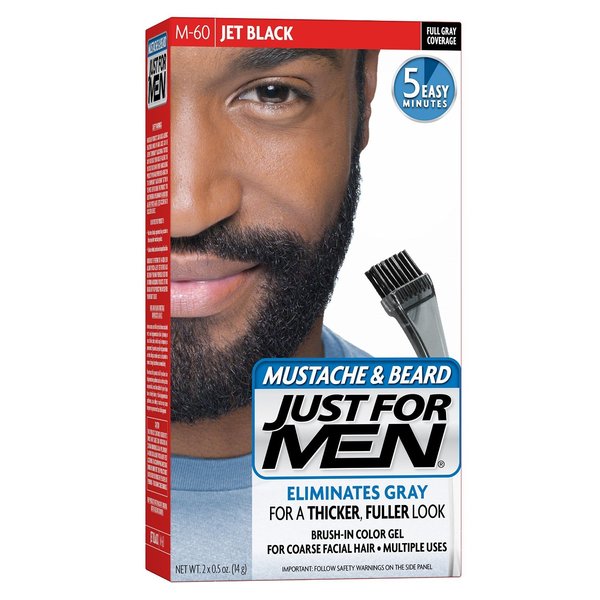 Just for Men Color Gel Mustache, Beard & Sideburns 115 Jet Black 1 Each