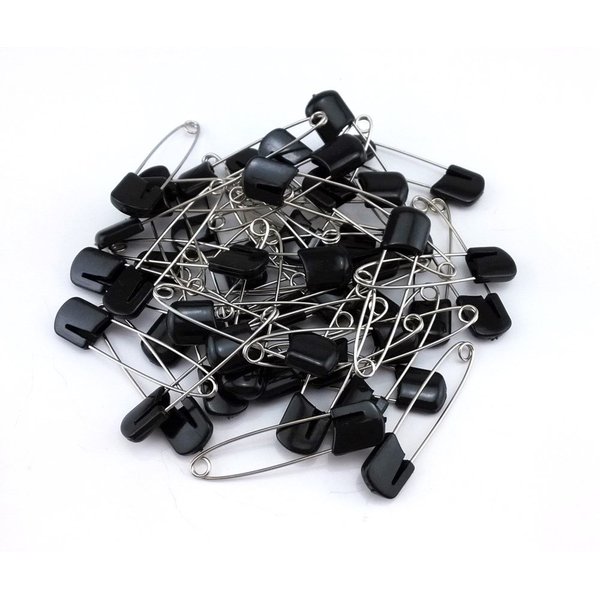 yueton 50pcs Black Plastic Head Baby Safety Pins Safety Locking Baby Cloth Diaper Nappy Pins