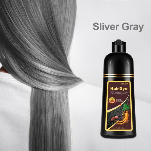 Silver Grey Hair Dye, Hair Dye Shampoo, Hair Color Shampoo for Men and Women, 3 in 1 Hair Dye Shampoo 16.9 Floz, Safe and Natural Shampoo Para Canas (Silver Grey)