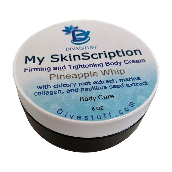 Diva Stuff Firming and Tightening Body Cream. Pineapple Whip Scent With Chicory Root Extract and Marine Collagen, 4oz