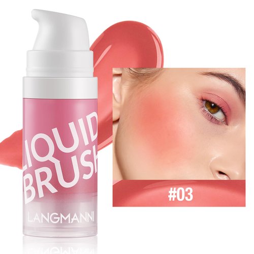 Kyannkara Liquid Blush Makeup Cream Blush For Cheeks Natural Glossy Face Cream Blush Makeup Velvet Texture(03#)