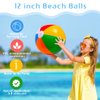 WEILAIDI 12" Beach Balls,12 Pack Inflatable Beach Balls for Kids,Beach Toys for Kids,Pool Balls Pool Toys Birthday Party Supplies Favors Luau Decorations,Beach Balls Bulk Summer Water Games