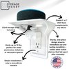 BeraTek Industries Power Perch Outlet Shelf with Cord Storage Strap – Small Wall Shelf for Alexa Stand, Echo Dot Holder, Electric Toothbrush – Bedroom & Bathroom Organizer (White, 4-Pack)