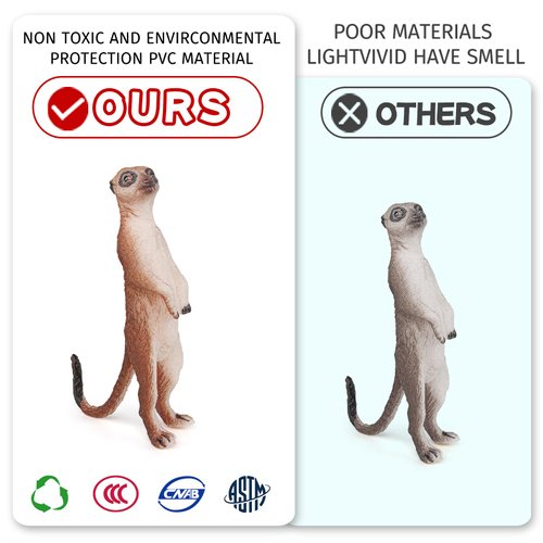 Fantarea Desert Wild Animal Model Figures Playsets 5 PCS Cactus Scorpion Snake Chameleon Meerkat Figurines Decoration Set Toys for Boys Girls Kids