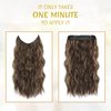 Halo Hair Extensions with Adjustable Transparent Headband Size 4 Secure Clips Long Wavy Invisible Wire Secret Hairpieces 20 Inch Honey Blonde Mixed Light Brown Hair Extensions for Women