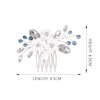 Catery Flower Bride Wedding Hair Comb Silver Small Side Comb Blue Crystal Bridal Hair Piece Hair Jewelry Bridal Hair Accessories for Women and Girls