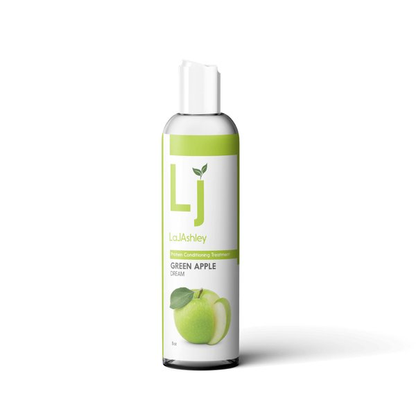 LaJAshley Repairing Green Apple Dream Protein Conditioner, Silicone Free, Vegan, All Natural, Prevents Damage, Split Ends and Breakage, Moisturzing 8 fl oz