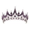 SWEETV Tiaras and Crowns for Women, Wedding Tiara for Bride, Rhinestone Queen Crown, Crystal Costume Hair Accessories for Birthday Prom Quinceanera Celebration,Purple