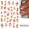 Fall Nail Art Stickers Autumn Leaf Nail Decals 5PCS Self-Adhesive 3D Fall Stickers for Nails Fox Maple Leaf Pumpkins Nail Art Design Supplies Cute Nail Sticker Nail Art for Women Nail Art Decorations