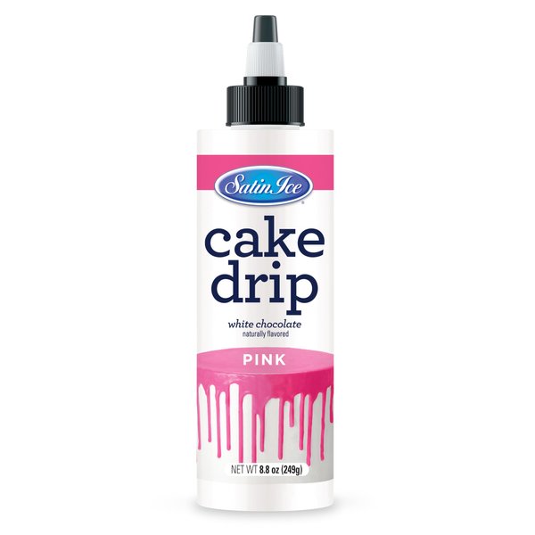 Satin Ice Cake Drip, Pink, 8.8 Ounce