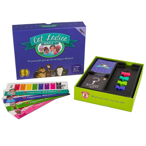 Cat Ladies of Maple Street - New! - Fun Family-Friendly Board Game | Deck Building Card Game | Card Games for Adults, Teens & Kids | 2-4 Players | 12+