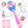 Beria Toys for Girls: Princess Toy Bubble Wand, Birthday Gifts for 3 4 5 6 7 8 Years Old Girl, Bubbles Machine Fairy Wands for Kids Light Up with Bubble Solution, Toddler Girl Toys Age 4-5