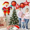 KatchOn, Christmas Santa Balloon and Star Balloons - 37 Inch, Pack of 5 | Christmas Foil Balloons for Christmas Decorations Indoor | Merry Christmas Balloons Decorations | Christmas Party Decorations
