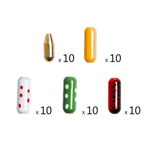 Dr.Fish 50 Pack Brass Fishing Lure Bodies Fishing Sinker Brass Weights Spinner Bait DIY Accessories Saltwater Freshwater Bullet Sinkers Pill Shape