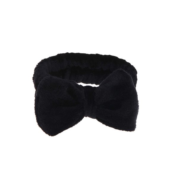 366DAYS Womens Bow Hairband,Coral Fleece Makeup Headband,Elastic Hair Band Hairlace Headband For Washing Face Shower Spa (Black)