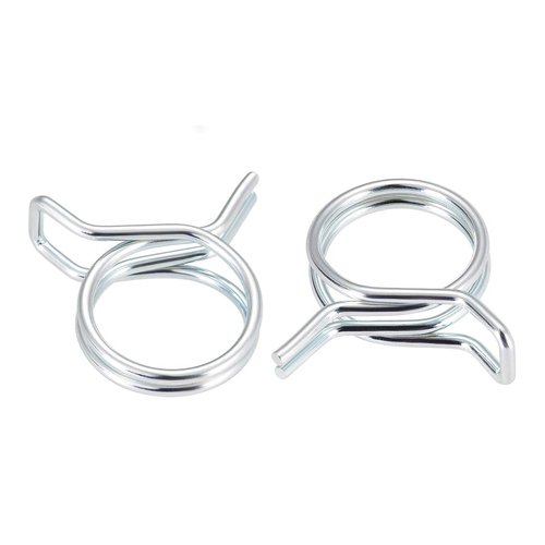 uxcell Double Wire Spring Hose Clamp 18mm Inner Dia Fit 18.5-20mm OD Hose Fuel Line Silicone Tube Spring Clips Zinc Plated 10Pcs
